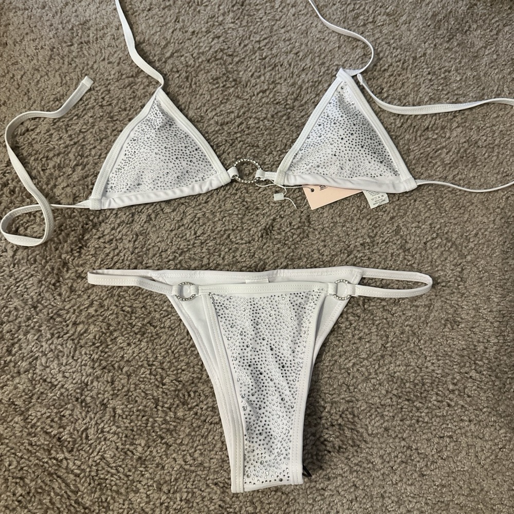 (SOLD) White Sequin Bikini Set (SOLD)
